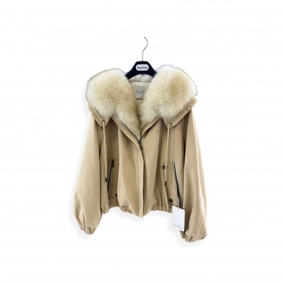 MAX MARA DOWN JACKET WITH FUR COLLAR 